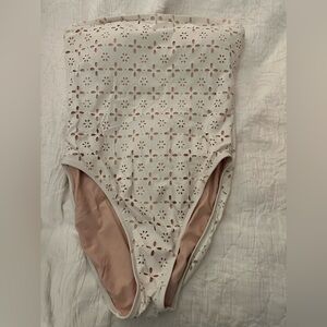 J. Crew White Eyelet One-Piece Swimsuit Size 8